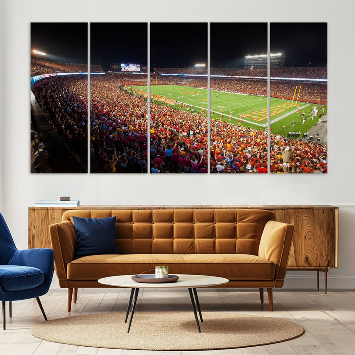 Iowa State University Cyclones Football Team Print - Ames Jack Trice Stadium Wall Art Canvas Print