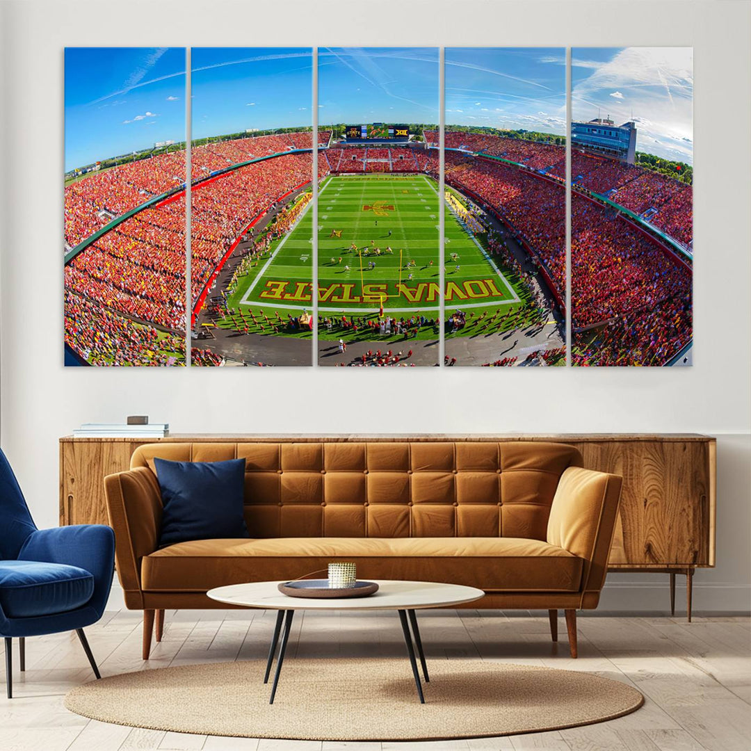 Iowa State University Cyclones Football Team Print - Ames Jack Trice Stadium Wall Art Canvas Print