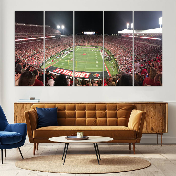 University of Louisville Cardinals Football Team Print - Louisville Cardinal Stadium Wall Art Canvas Print