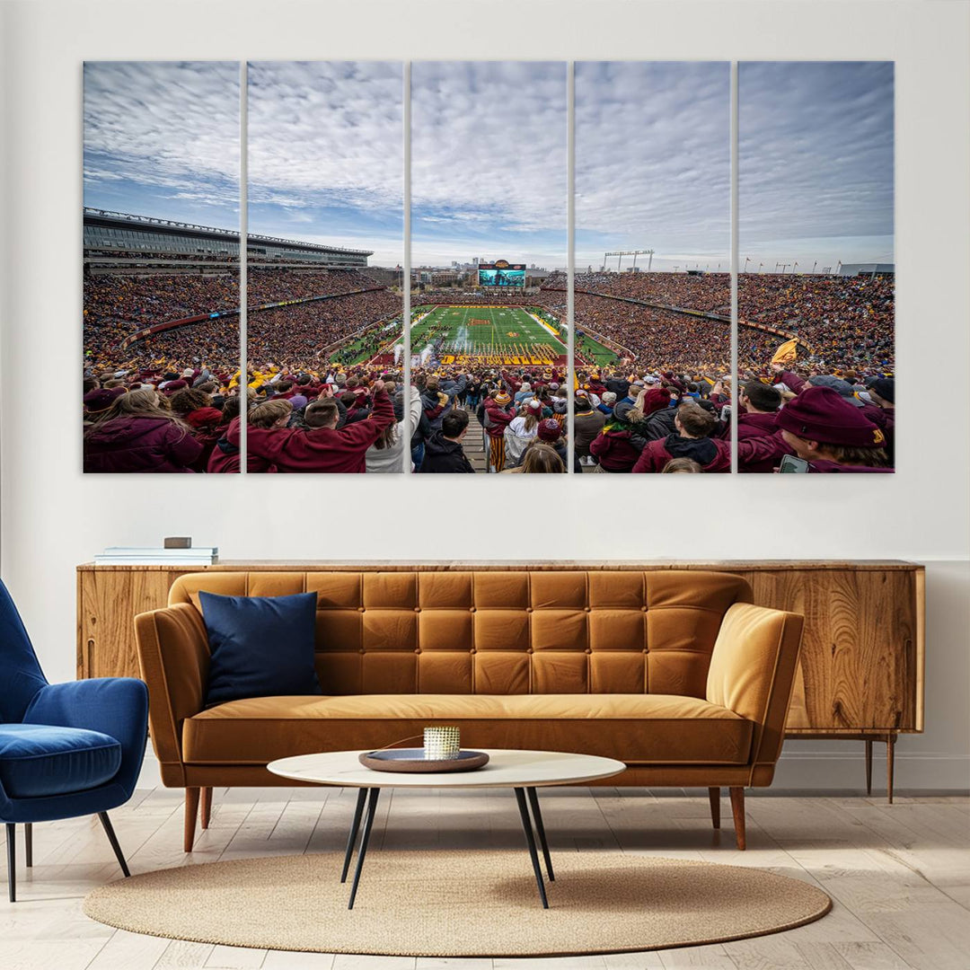 The University of Minnesotas Huntington Bank Stadium features vibrant wall art.