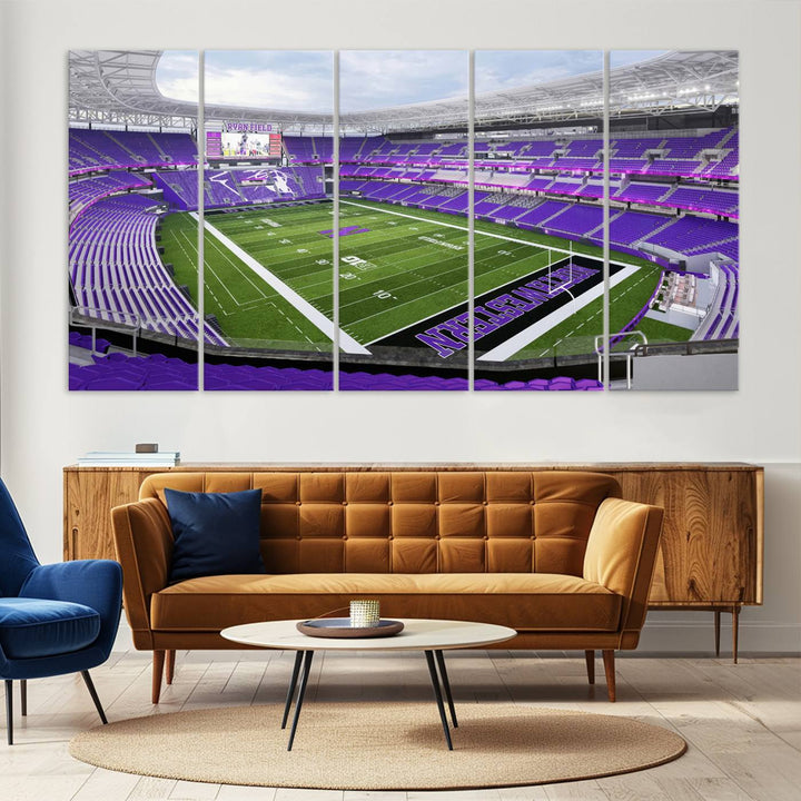 Northwestern University Wildcats Football Team Print - Evanston Ryan Field Wall Art Canvas Print