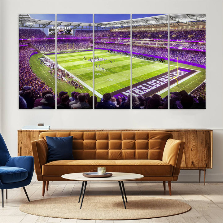 Northwestern University Wildcats Football Team Print - Evanston Ryan Field Wall Art Canvas Print