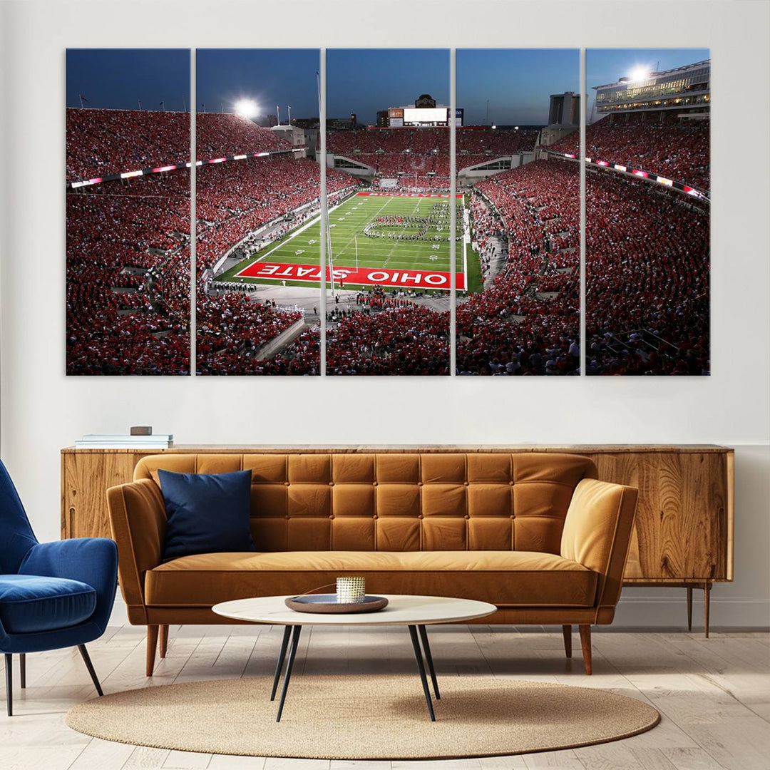 Ohio State University Buckeyes Football Team Print - Columbus Ohio Stadium Wall Art Canvas Print