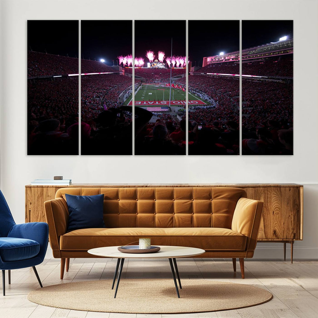 Ohio State University Buckeyes Football Team Print - Columbus Ohio Stadium Wall Art Canvas Print