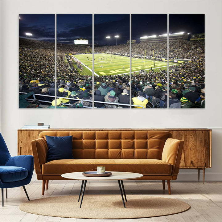 University of Oregon Ducks Football Team Print - Eugene Autzen Stadium Wall Art Canvas Print