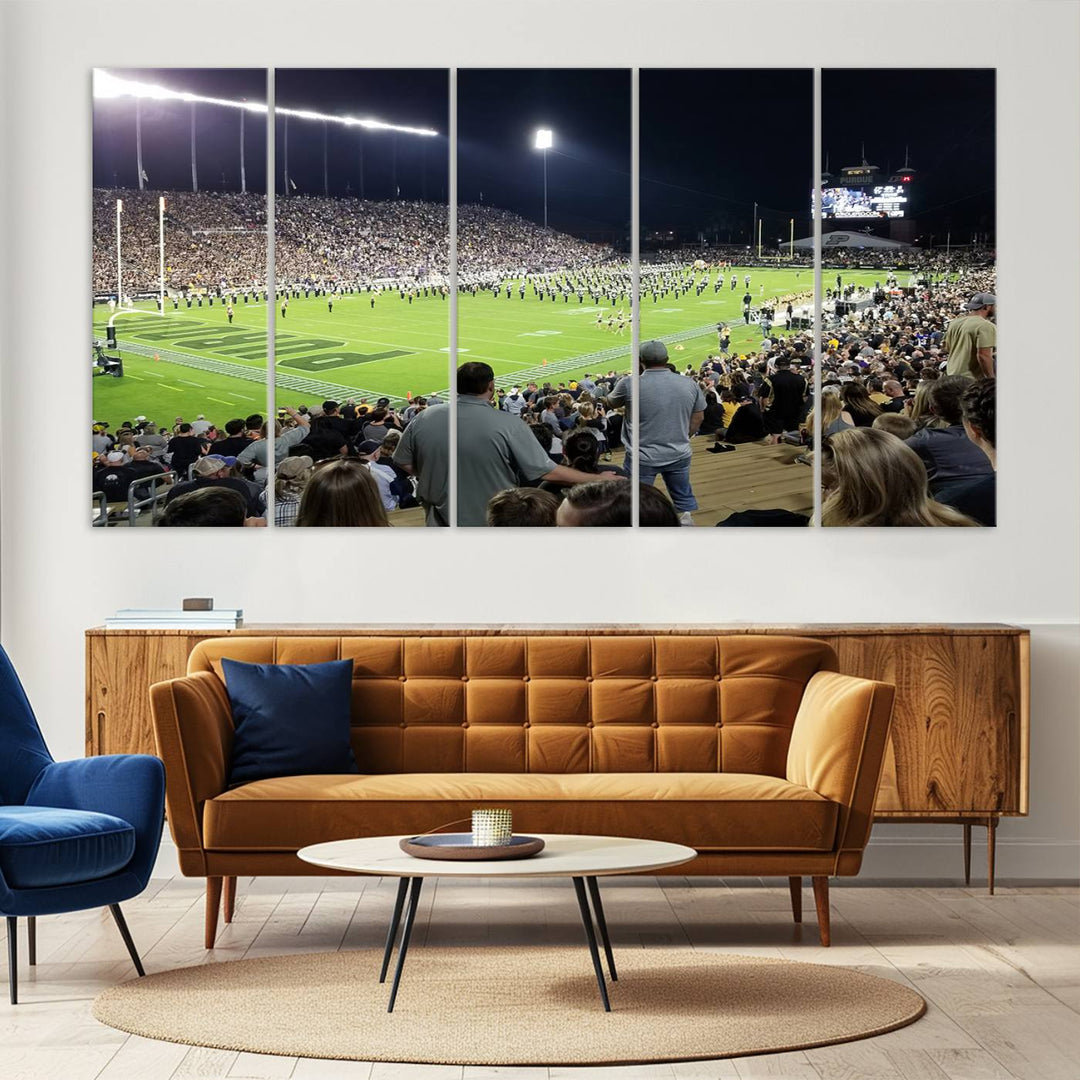 Purdue University Boilermakers Football Team Print - West Lafayette Ross-Ade Stadium Wall Art Canvas Print