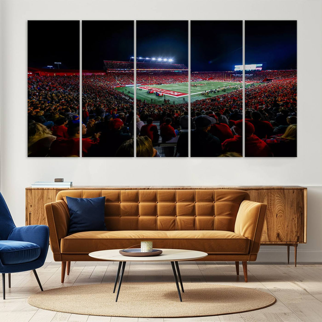 Rutgers Scarlet Knights Football Team Print - SHI Stadium, Piscataway Wall Art Canvas Print