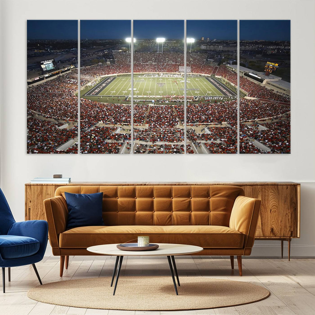 Texas Tech Red Raiders Football Team Print - Lubbock Jones AT&T Stadium Wall Art Canvas Print