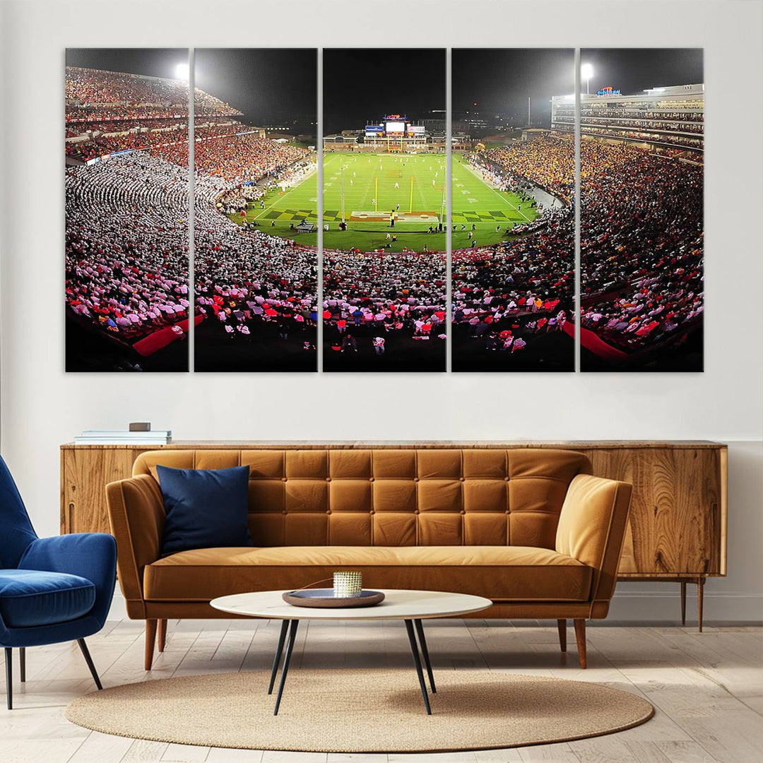 University of Maryland Terrapins Football Team Print - College Park SECU Stadium Wall Art Canvas Print