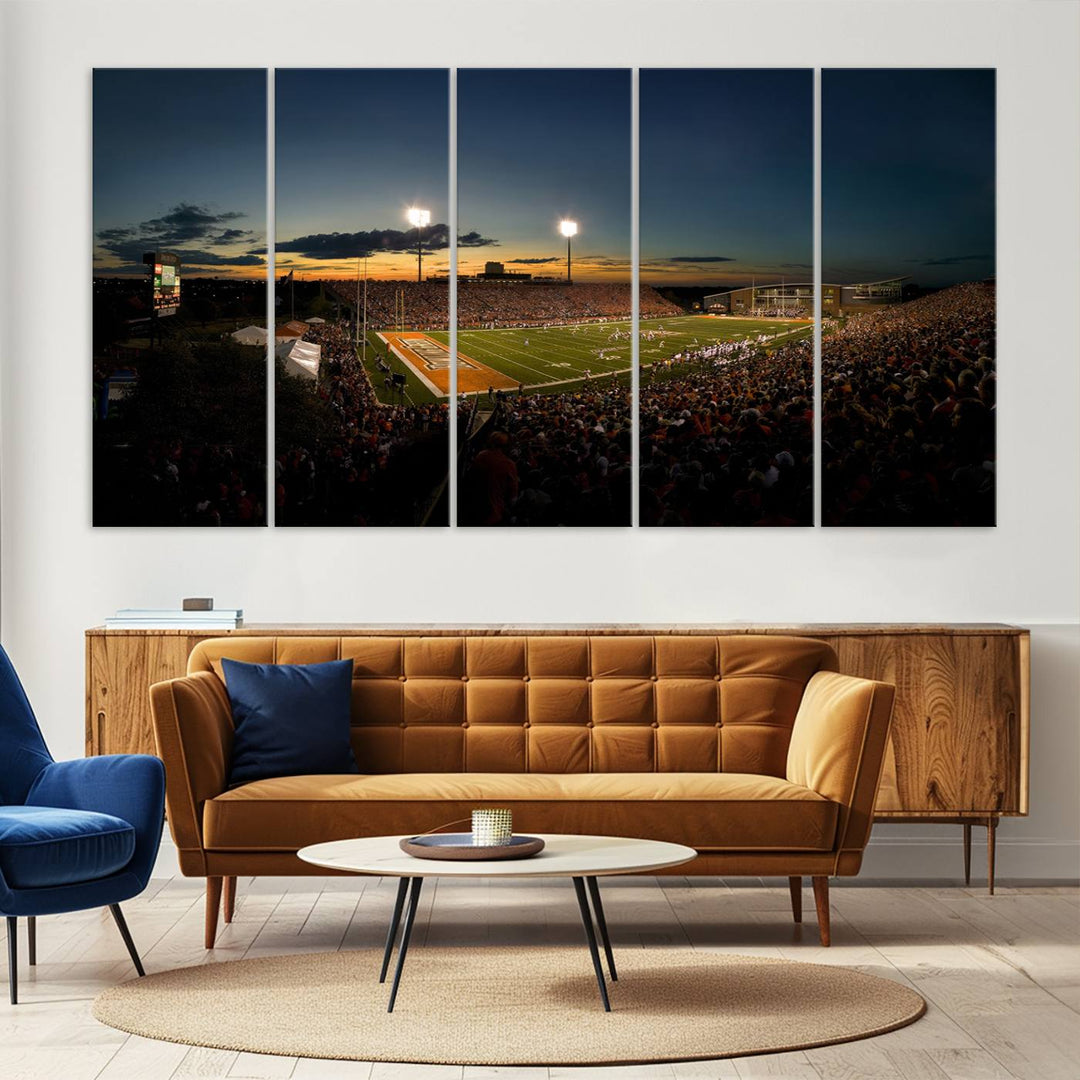 Ball State Cardinals Football Team Print - Muncie Scheumann Stadium Wall Art Canvas Print