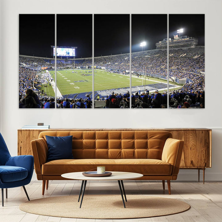 University of Memphis Tigers Football Team Print - Memphis Simmons Bank Liberty Stadium Wall Art Canvas Print