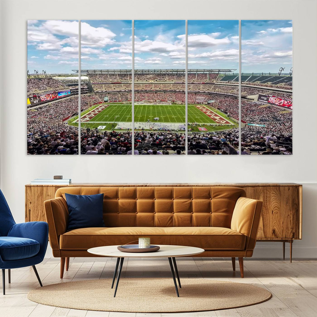 The Temple University Owls Athletics Team Print - Philadelphia Lincoln Financial Field Stadium Wall Art Canvas Print