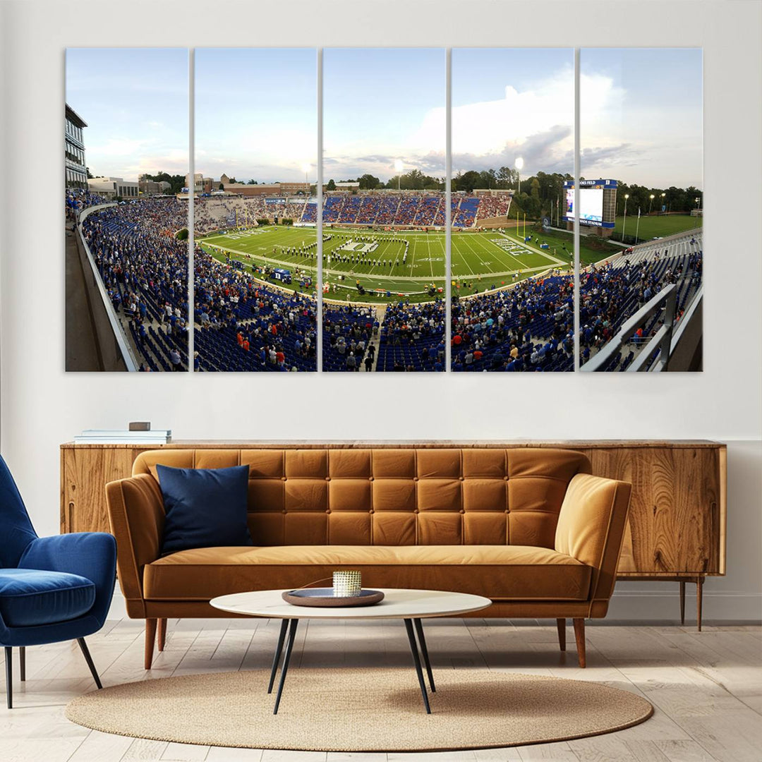 The Duke University Blue Devils Football Team Print - Durham Wallace Wade Stadium Wall Art Canvas Print