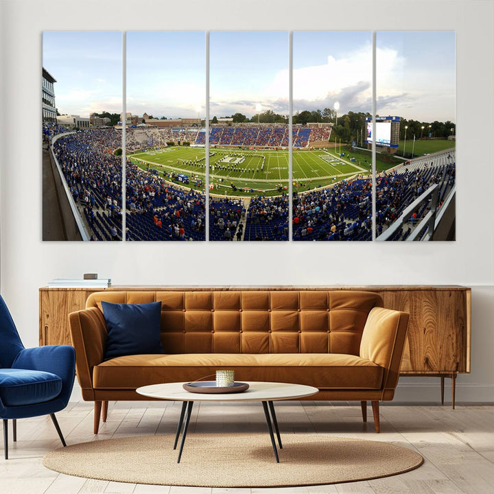 Wallace Wade Stadium print featuring a green field and sky.