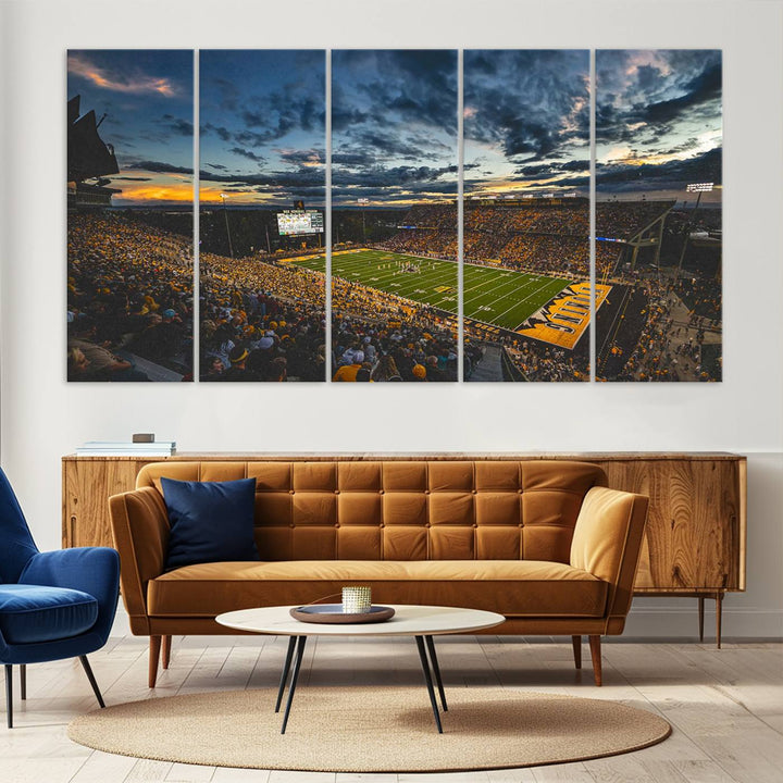 University of Wyoming Cowboys Football Team Print - Laramie War Memorial Stadium Wall Art Canvas Print