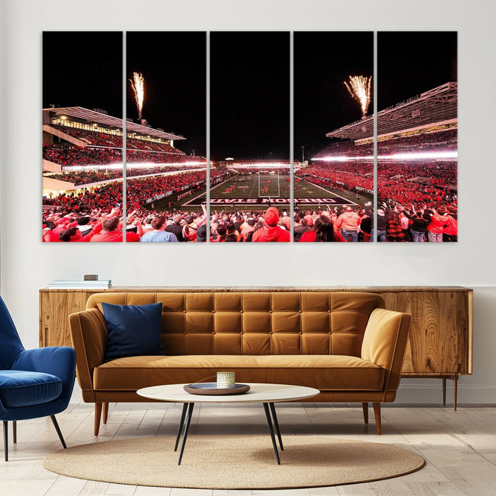 Oregon State Beavers Football Team Print - Corvallis Reser Stadium Wall Art Canvas Print