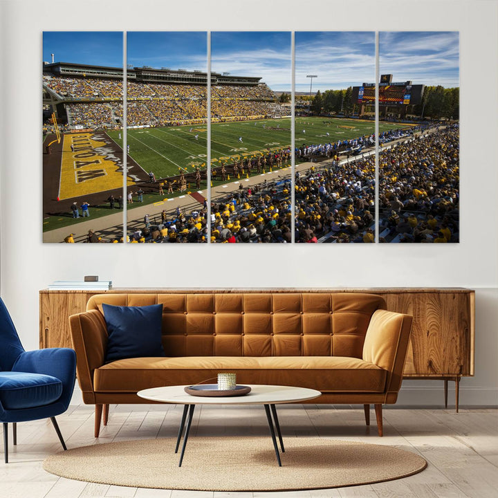 University of Wyoming Cowboys Football Team Print - Laramie Jonah Field at War Memorial Stadium Wall Art Canvas Print