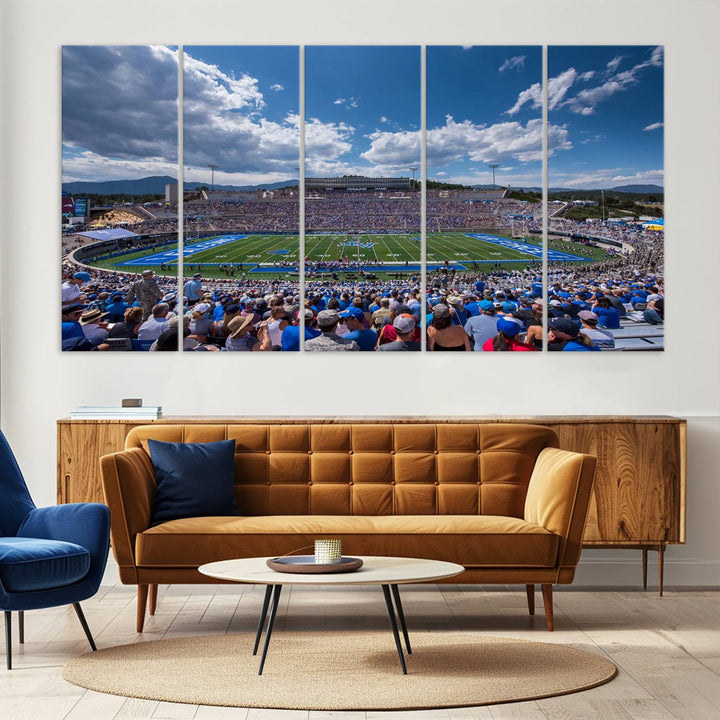 Air Force Falcons Football Team Print - Colorado Springs Falcon Stadium Wall Art Canvas Print