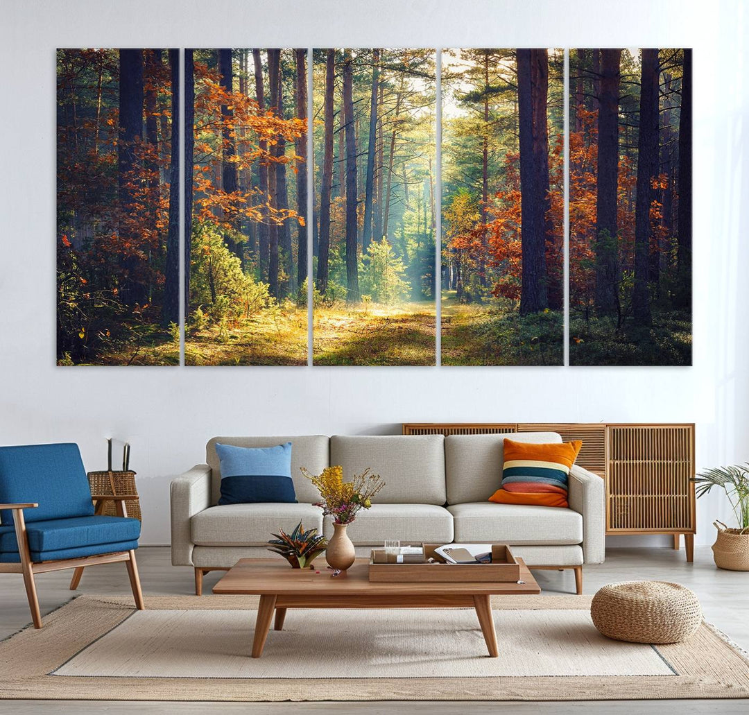 The Dark Forest canvas wall art showcases a captivating forest landscape.