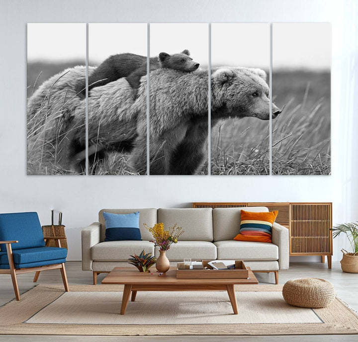 The Bear and Cub Wall Art Canvas is prominently displayed.