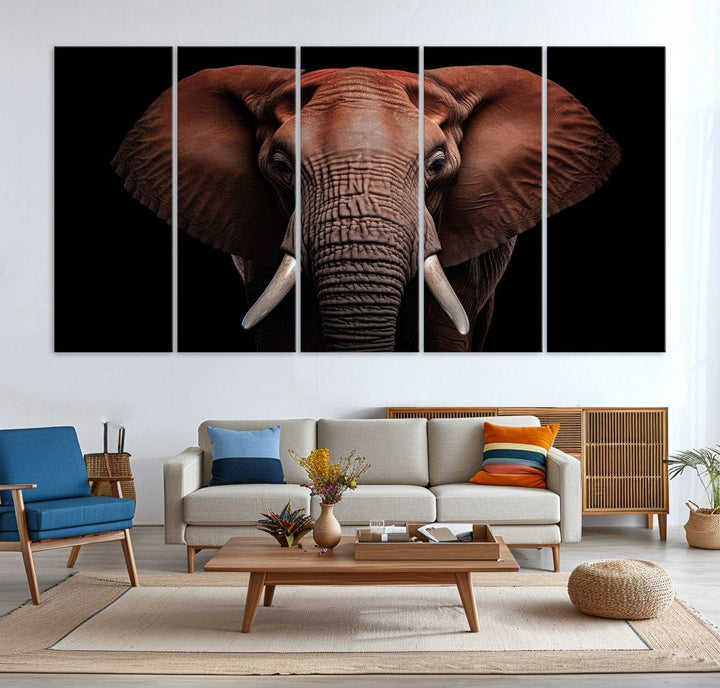 The Wild Elephant Wall Art Canvas Print is displayed prominently.