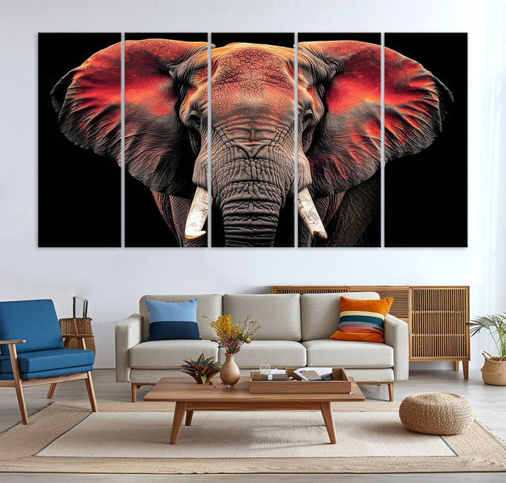 Elephant Wall Art Canvas Print, perfect for animal lovers.