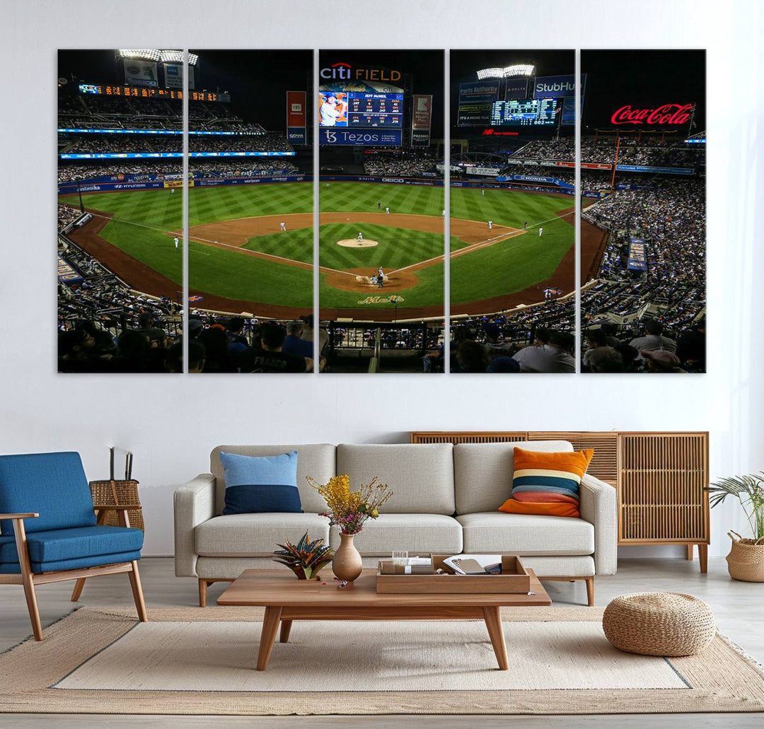 Dodger Stadium wall art print displayed prominently.