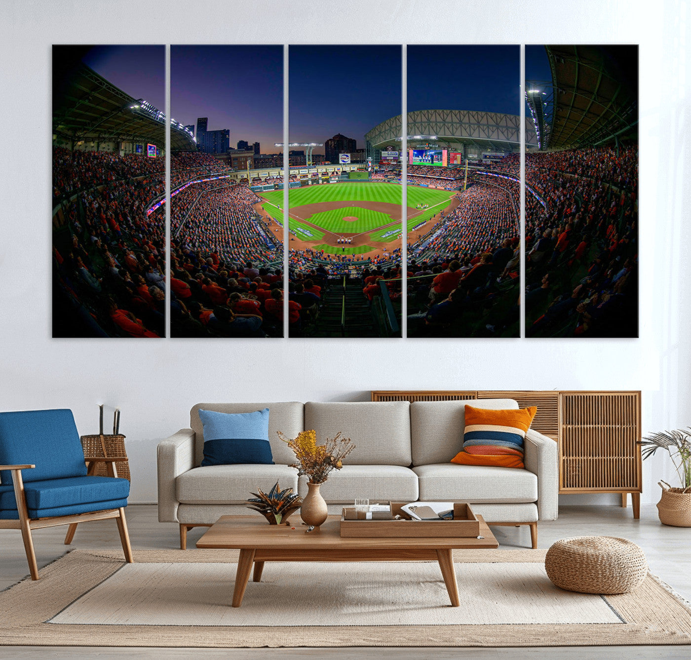MGV-CV-60X31-5P - Houston Astros Baseball Team Print - Houston Minute Maid Park Stadium Wall Art Canvas Print