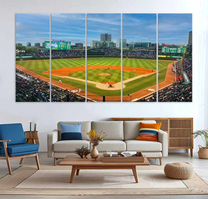 Wrigley Field Cubs canvas wall art.