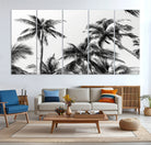 46641801-MGV-CV-40X27-Palm Wall Art Canvas Print, Framed Tropics Art Picture Print, Monochrome Perfect Minimalist Decor