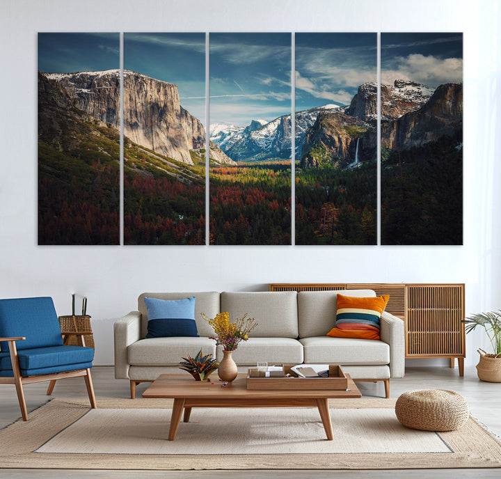 Yosemite National Park Wall Art Canvas Print, Mountain Landscape Print, Framed El Capitan Art Print, Large Scenic Nature Printing