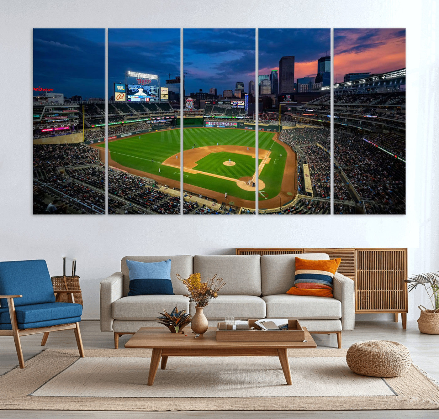 Target Field Wall Art Canvas Print, Baseball Stadium Print, Minneapolis Major League Baseball's Minnesota Twins