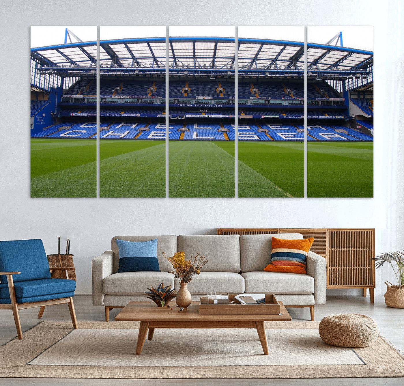 38616413CHELSA-MGV-CV-36X24-Stamford Bridge Chelsea Football Stadium Canvas Wall Art Print – Immersive Stadium Experience for Soccer Fans – Ready to Hang