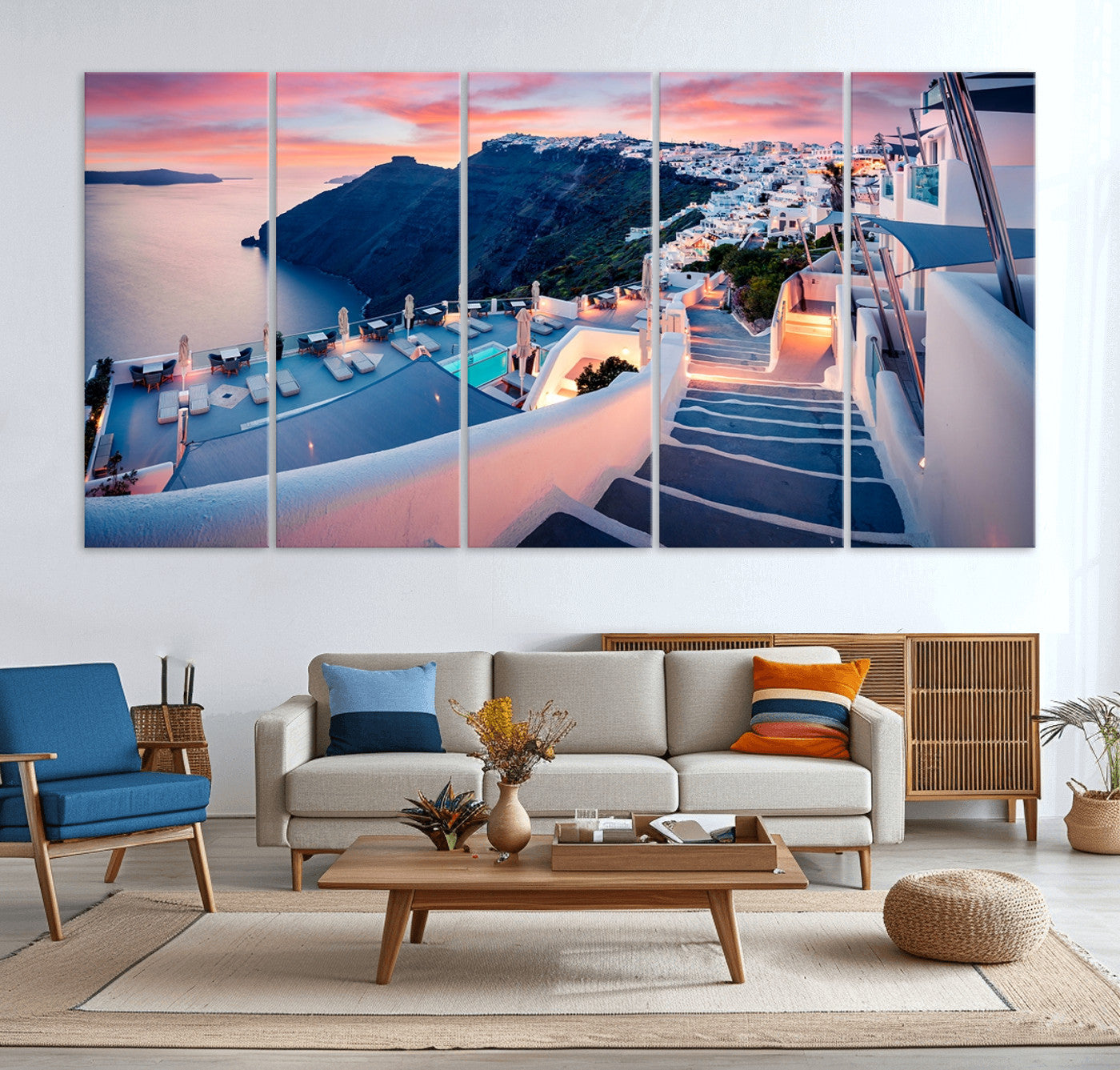 65067-MGV-CV-36X24-Greece Santorini Wall Art Landscape Canvas Print