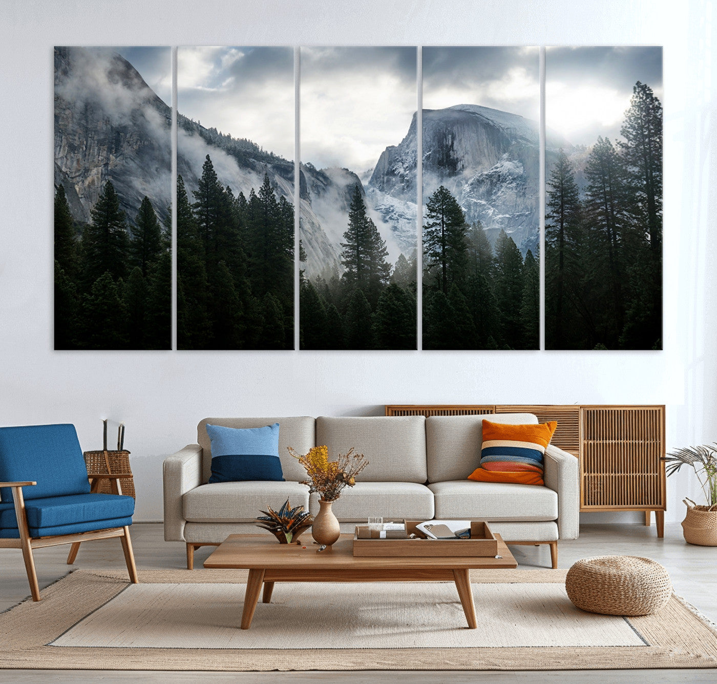 98725-MGV-CV-36X24-Wall Art Foggy Forest Landscape Canvas Print