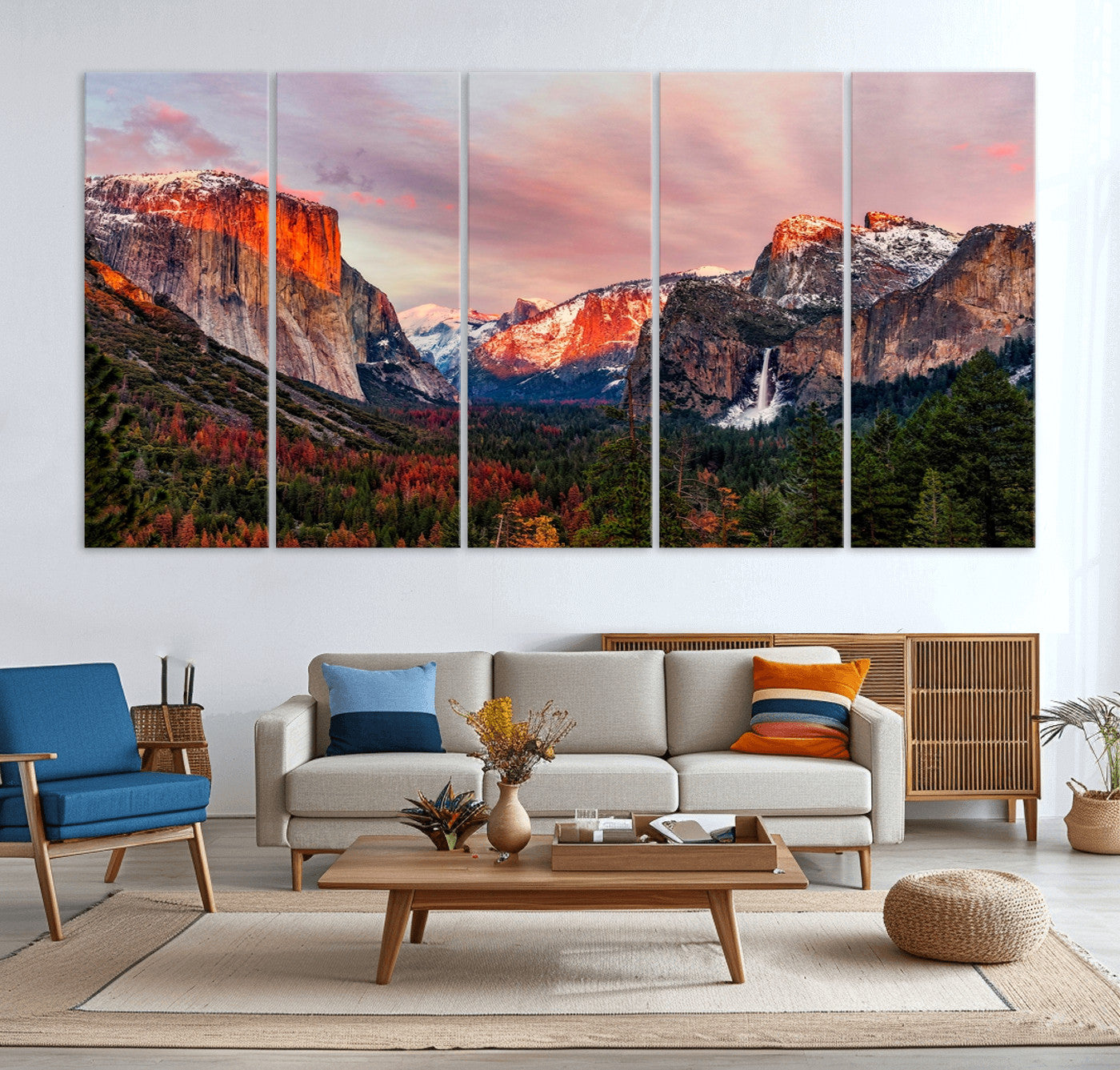 92086-MGV-CV-36X24-Yosemite Half Dome Wall Art Canvas Print El Capitan