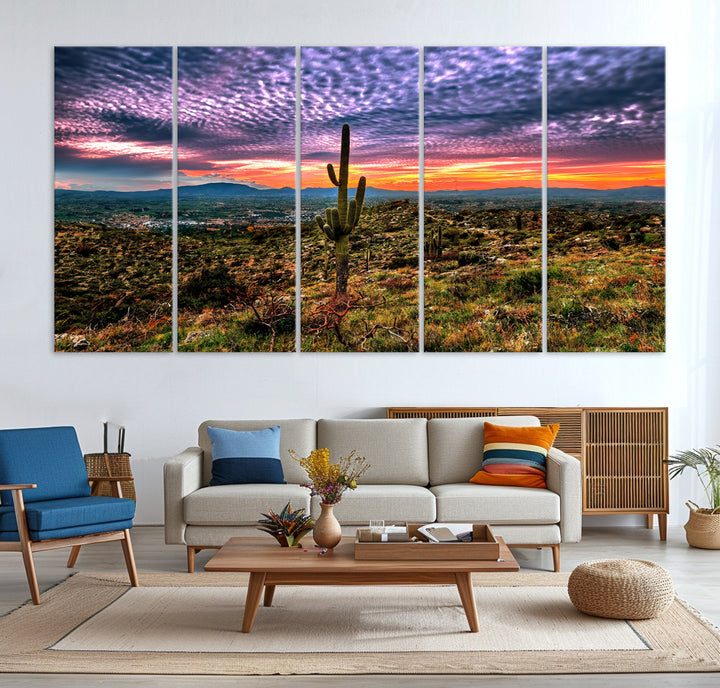 Arizona Desert Sunset Wall Art Canvas Print, Phoenix Wall Art Print