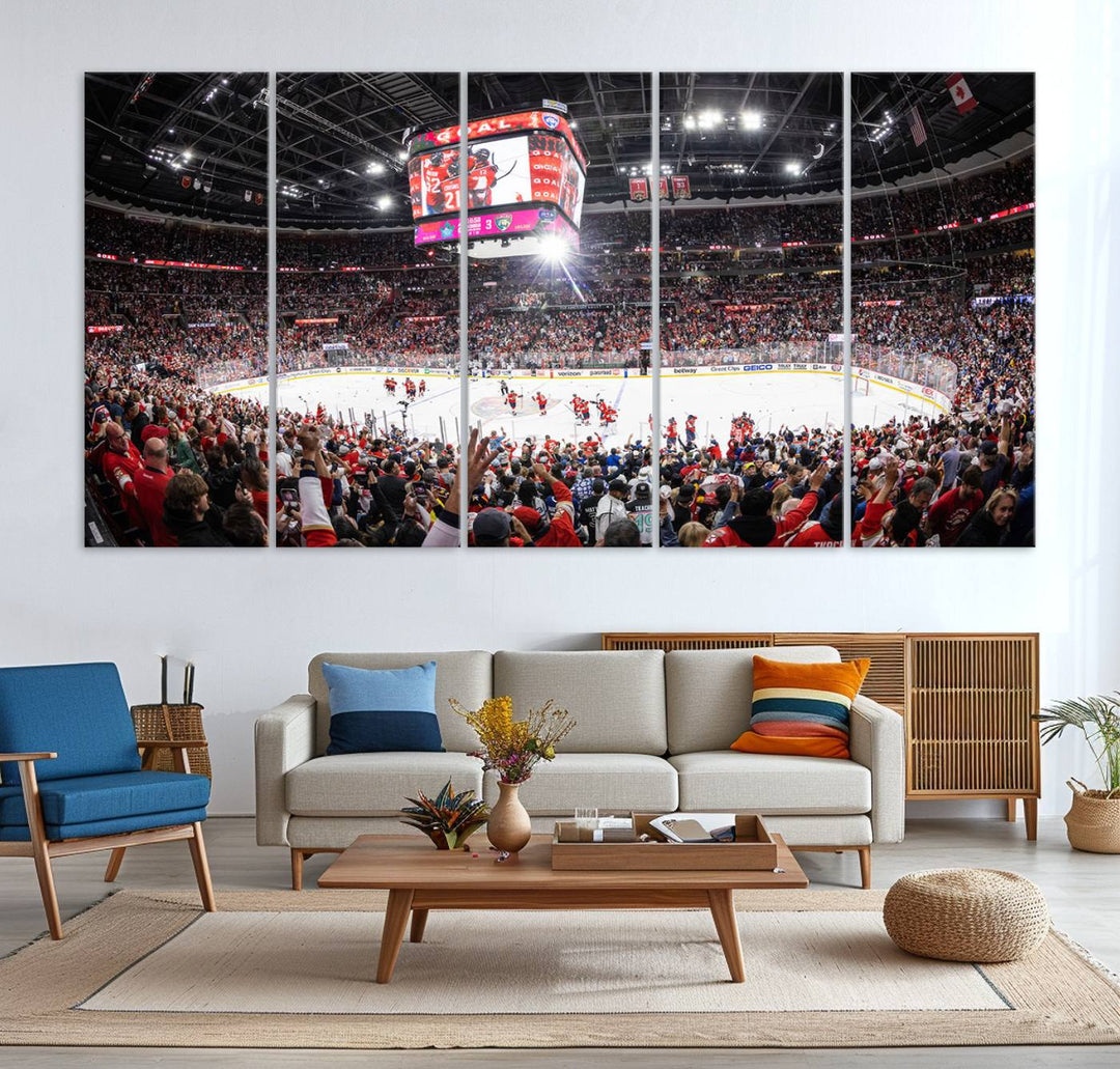 Amerant Bank Arena Wall Art Canvas Print - Basketball Arena Stadium Print