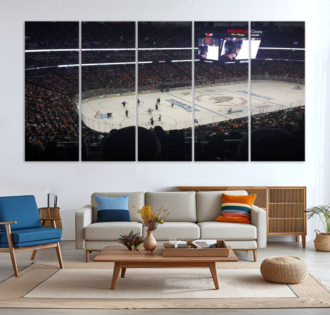 Honda Center California Anaheim Ducks Hockey Stadium Wall Art Canvas Print