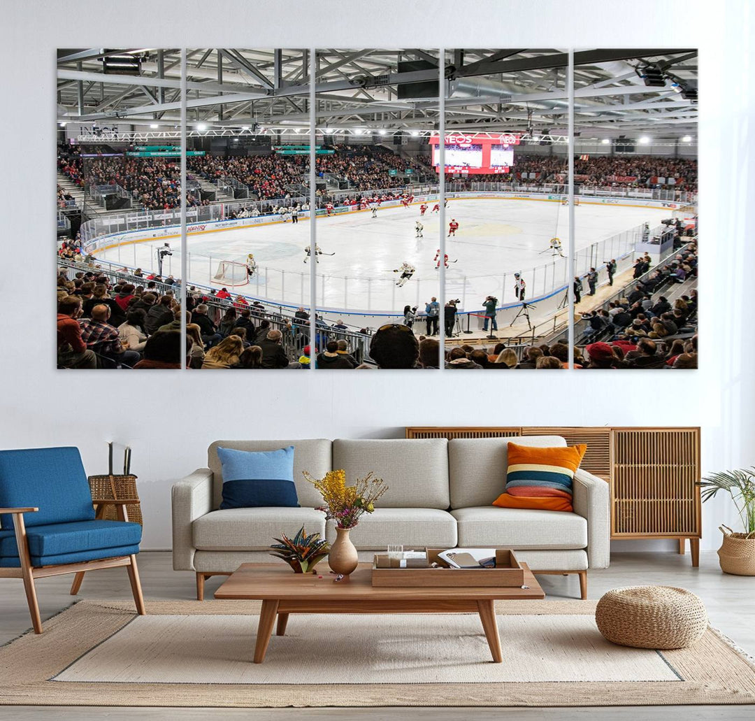 Lausanne Arena Ice Hockey Stadium Wall Art Canvas Print