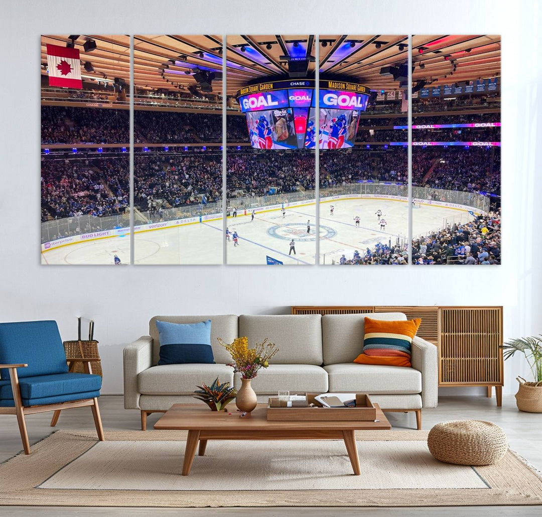 Madison New York Rangers Hockey Stadium Wall Art Canvas Print