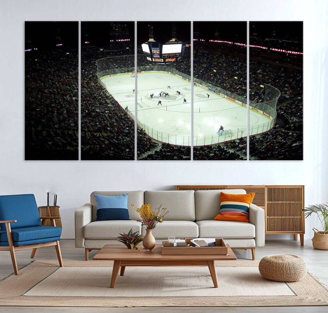 Nationwide Arena Ohio Columbus Blue Jackets Hockey Stadium Wall Art Canvas Print