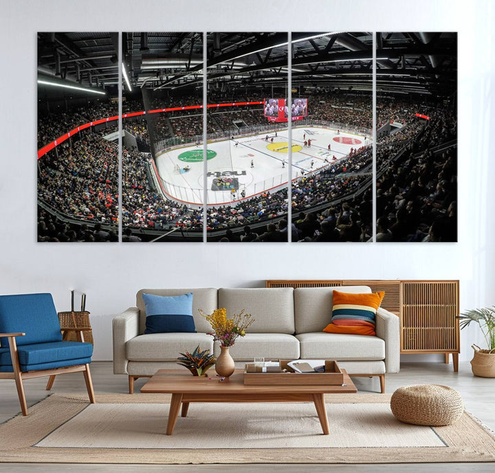 Vaudoise Lausanne Ice Hockey Arena Stadium Wall Art Canvas Print