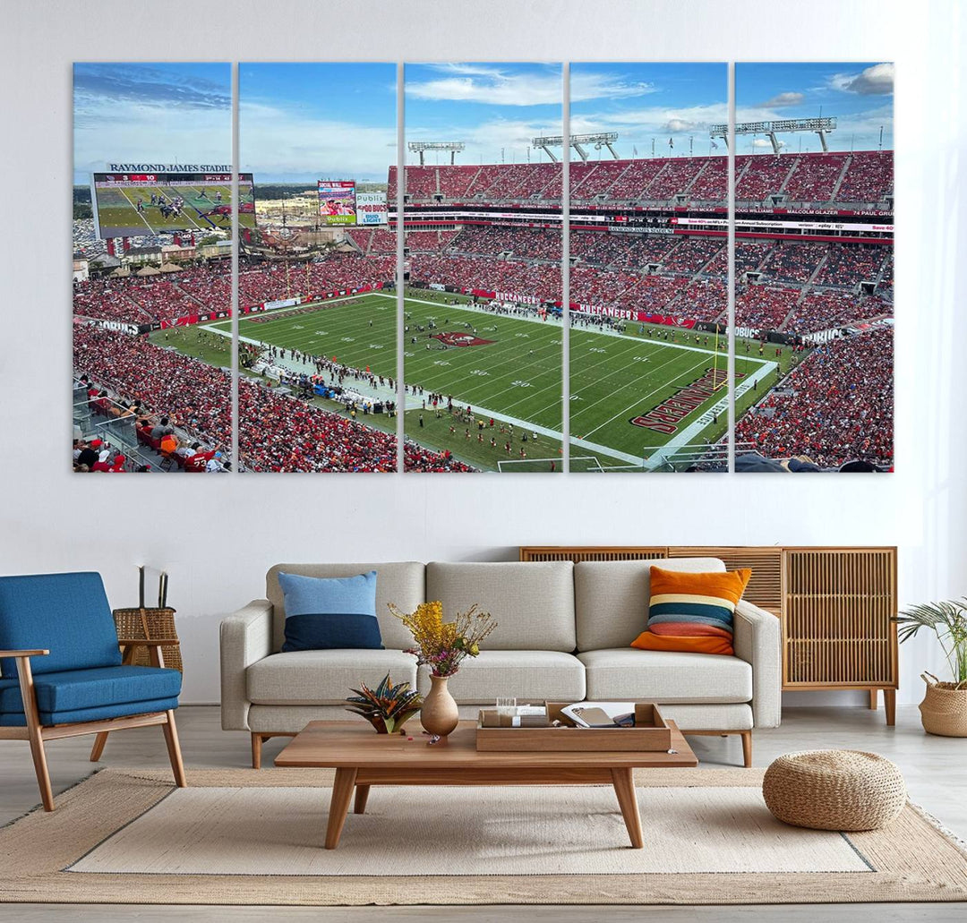 Florida Tampa Raymond James Stadium Wall Art Canvas Print - NFL Football Stadium Print