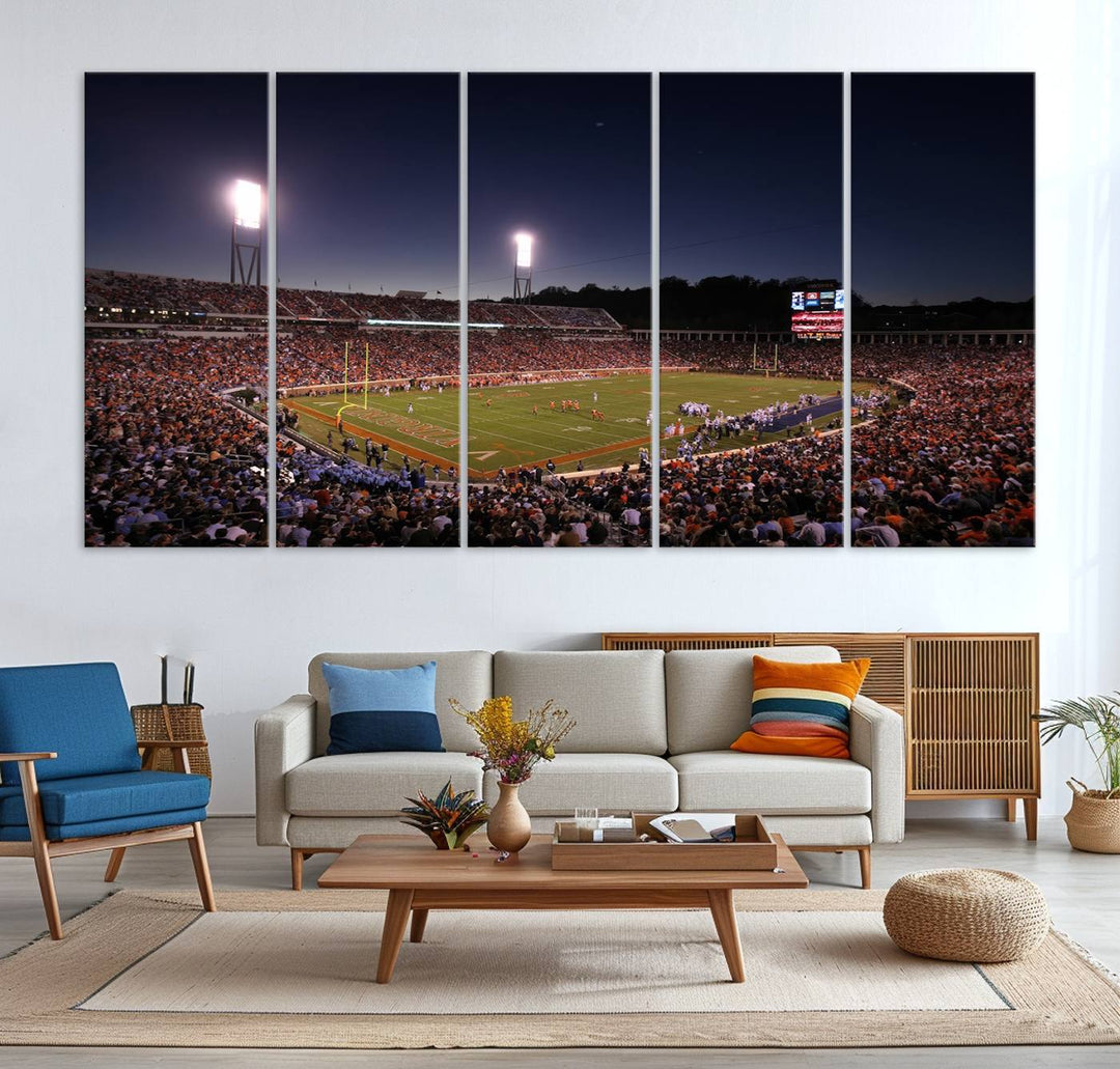 Virginia Cavaliers Football Team Print - Charlottesville Scott Stadium Wall Art Canvas Print