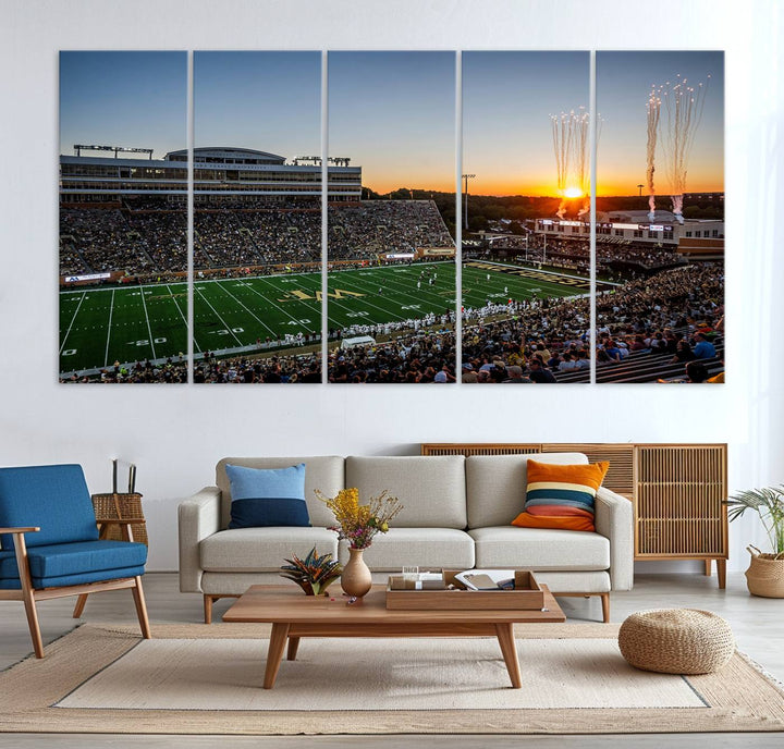 Demon Deacons Football Team Print - Winston-Salem Allegacy Federal Credit Union Stadium Wall Art Canvas Print