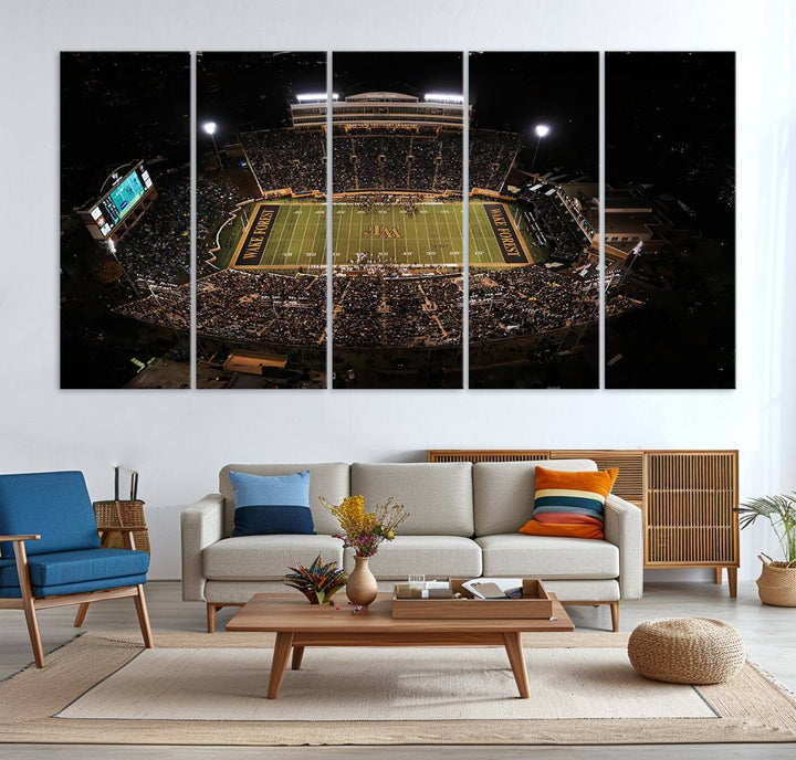 Wake Forest University Demon Deacons Football Team Print - Winston-Salem Allegacy Federal Credit Union Stadium Wall Art Canvas Print