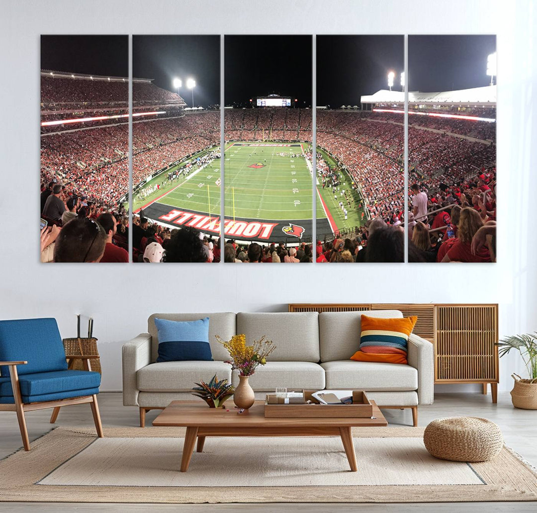 University of Louisville Cardinals Football Team Print - Louisville Cardinal Stadium Wall Art Canvas Print