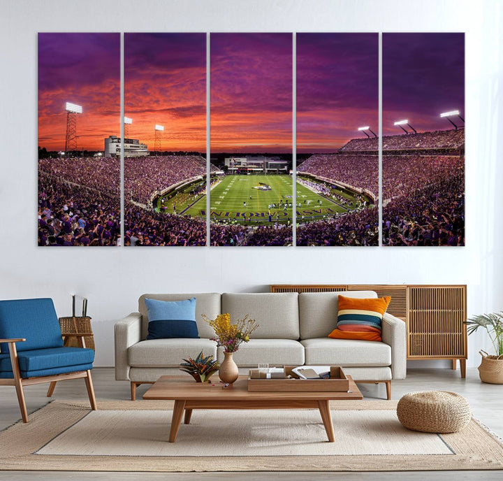 East Carolina University Pirates Football Team Print - Greenville Dowdy-Ficklen Stadium Wall Art Canvas Print