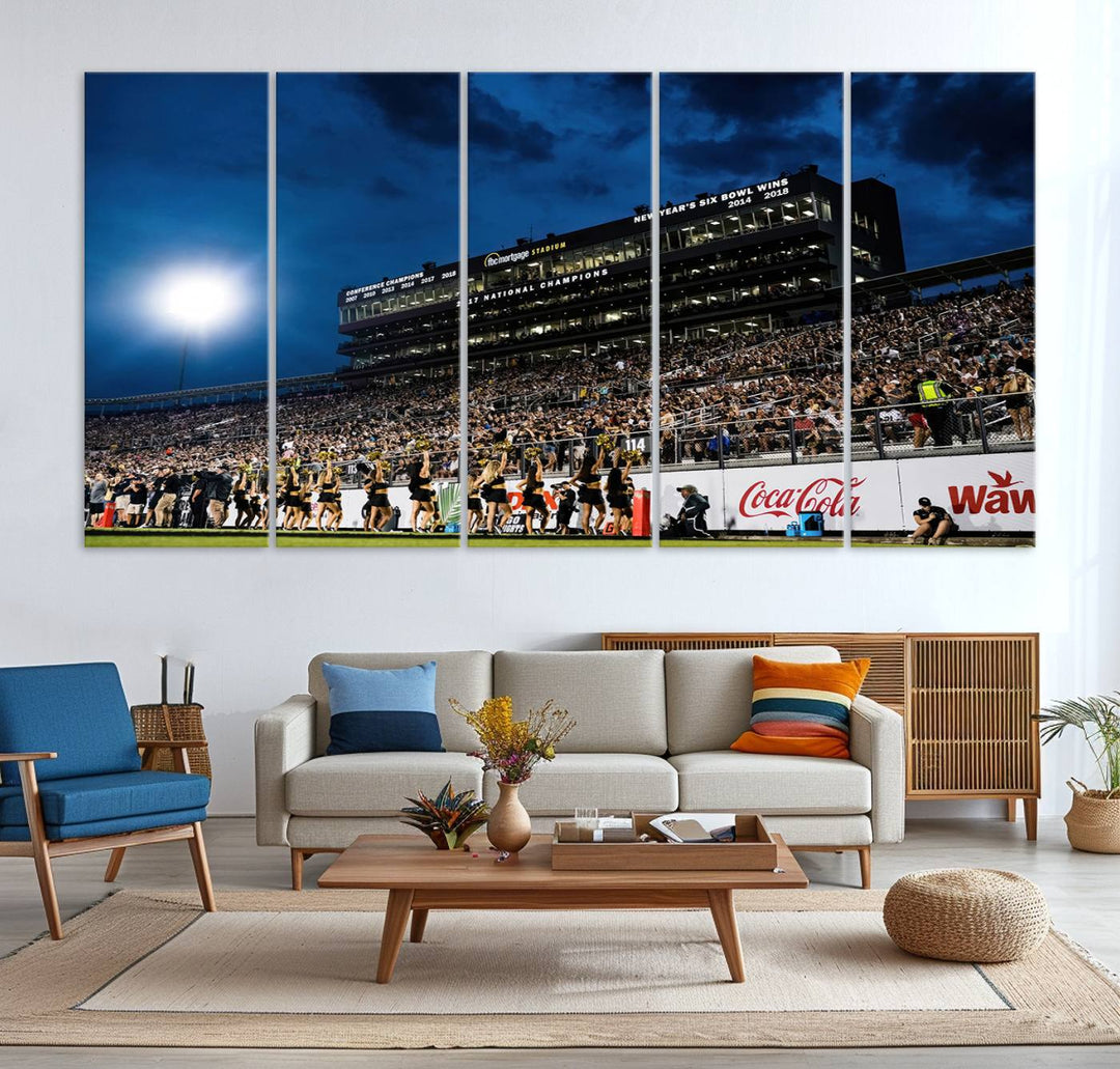 UCF Knights Football Team Print - Orlando FBC Mortgage Stadium Wall Art Canvas Print